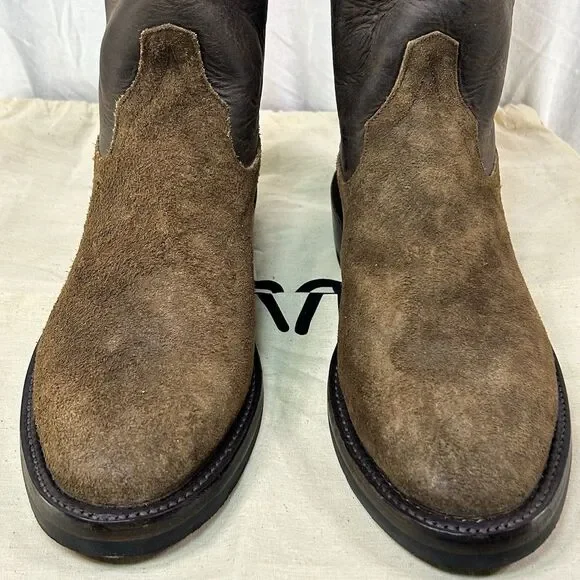 Ralph Lauren Double RL RRL Plainview Western Cowboy Boots Brown Leather Men’s 8D - Picture 3 of 11